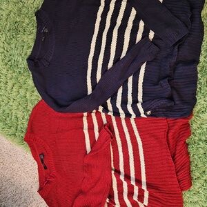 Red And Blue sweates with cream stripes (Bundle Of 2)